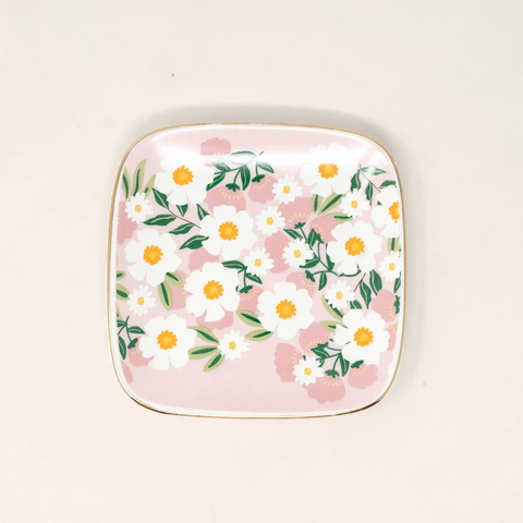 Ceramic Trinket Tray-Flower Talk Pink