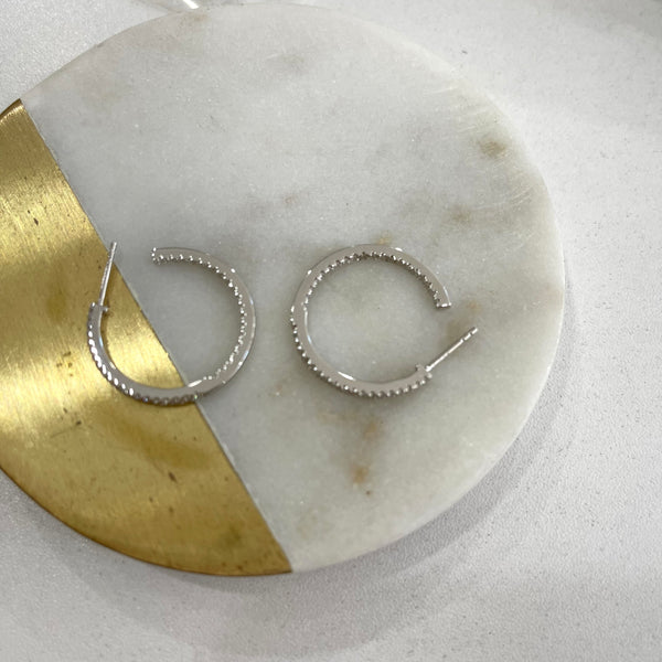 CZ Hoop Earrings (Gold, Silver)