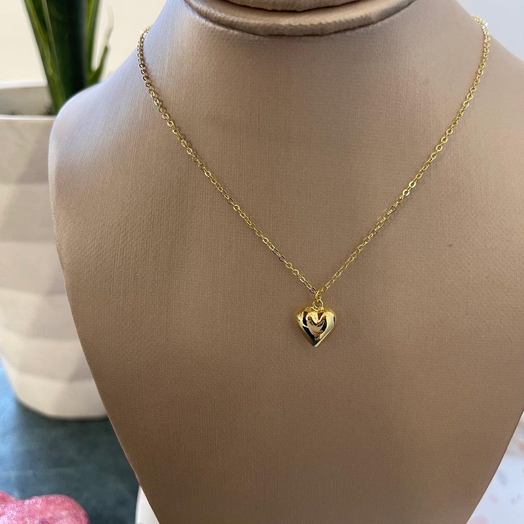 Heart Charm Necklace (Silver, Gold)