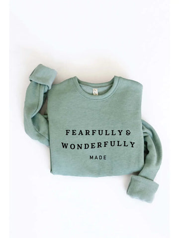 Fearfully and Wonderfully Made Sweatshirt-Dark Sage