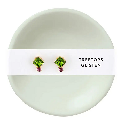 Stud Earrings and Jewelry Dish Set —Treetops