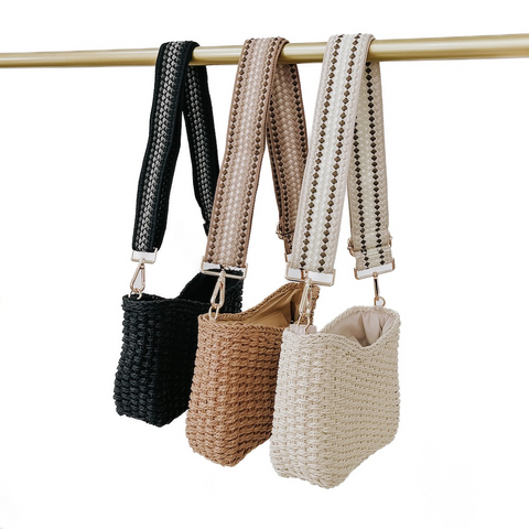 Staycation Straw Shoulder & Crossbody Bag (Choose Color)