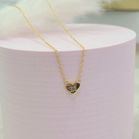 Petite Chalcedony Heart Necklace