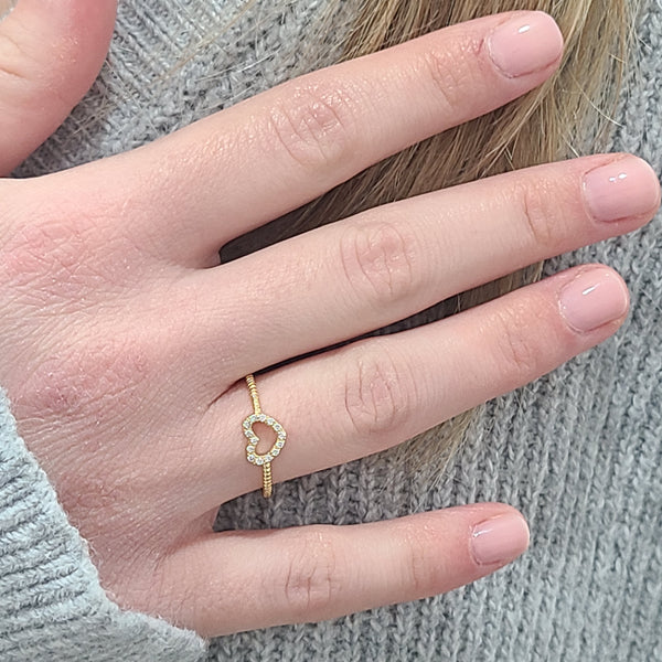 CZ Heart Ring (Gold, Silver)