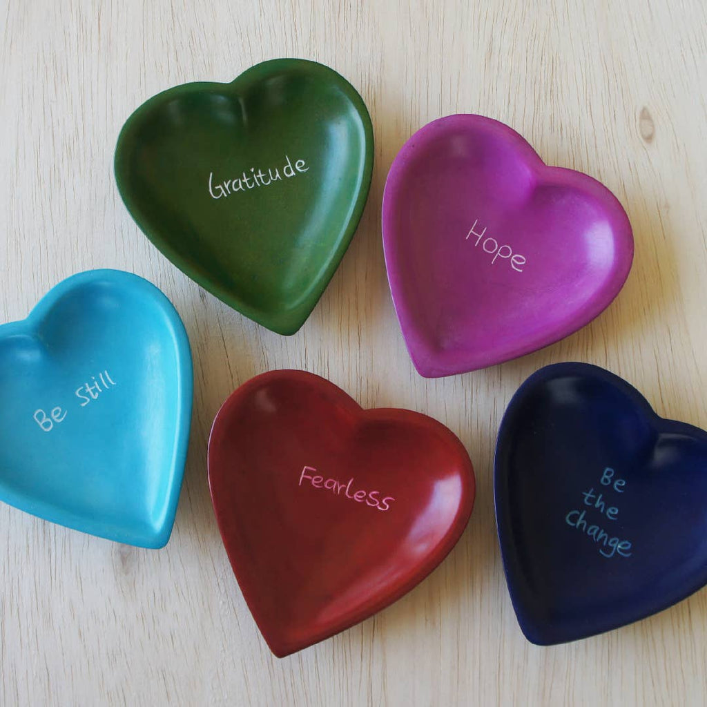 Word Heart Dish (Choose Word/Color Combo)