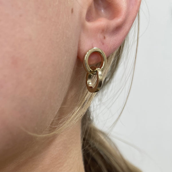 Interlocked Stud Earrings (gold, silver)