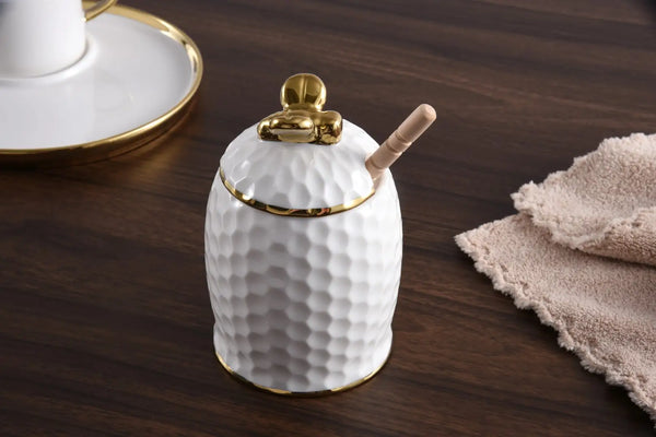 Porcelain Honey Jar Set