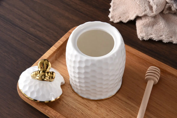 Porcelain Honey Jar Set