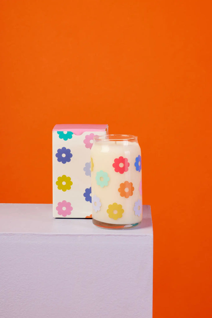 Candle Can Glass-Daisy
