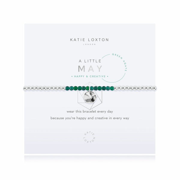 Green Agate Birthstone Bracelet-May